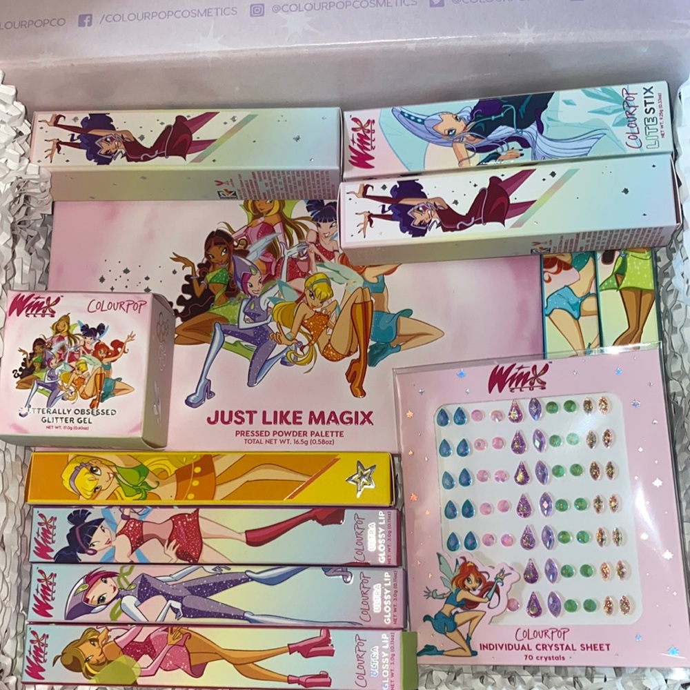 Colourpop cosmetics winx collection.